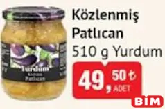 YURDUM KÖZLENMİŞ PATLICAN 510 G fiyat ve kampanya bilgisi